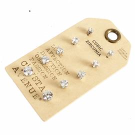 Cubic Zirconia 5 Pair Earring