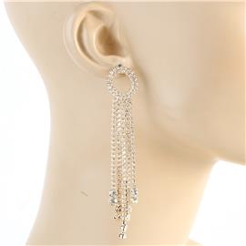 Rhinestone Round 5 Ln Earring