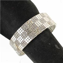 Rhinestones Casting Square Bangle