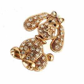 Rhinesetone Dog Brooch