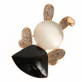 Rhinestone Rabbit Brooch