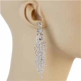 Rhinestone Fringe Drop Earring