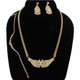 Rhinestones Metal 3pcs Necklace Set