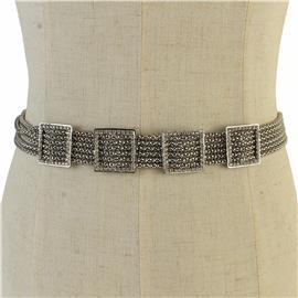 Metal Square Multi-Strand Fashion Belt