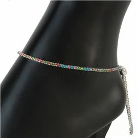 Rhinestone Tennis Slider Anklet