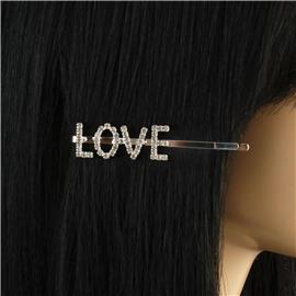 ""Rhinestones "Love" Hair Pin"