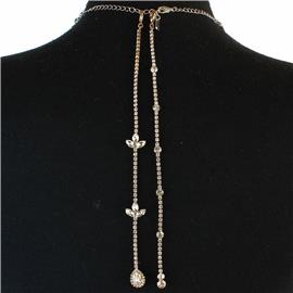 Rhinestone 2 Pcs Backdrop Necklace Accessory