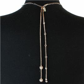 Rhinestone 2 Pcs Pearl Backdrop Necklace Accessory