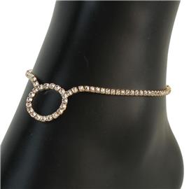 Rhinestone Slider Circle Anklet