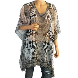 Fashion Print Stones Ponchos