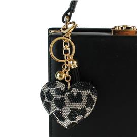 Rhinestone Animal Print Key Chain