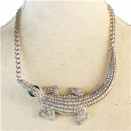 Crystal Alligator Necklace