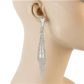 Rhinestone Long Fringed Earring