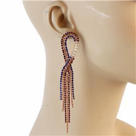 Rhinestone Multi Color Fringe Drop Earring