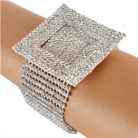 Rhinestones Square Bucket Bracelet