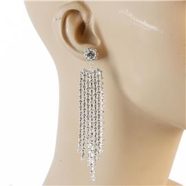 Rhinestones Fringed Earring