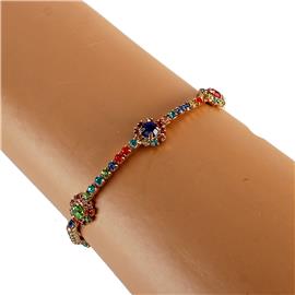 Rhinestones Flower Slide Bracelet