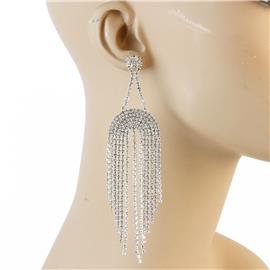 Rhinestones Long Casting Earring