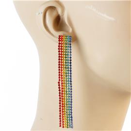 Rhinestones Fringeds Long Earring