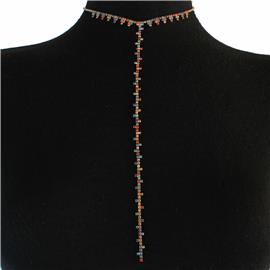 Rhinestones Drop Necklace