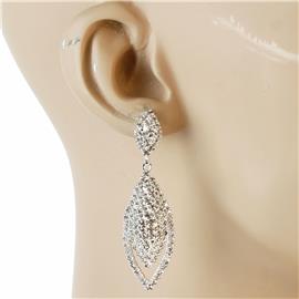 Rhinestones Dangling Leaves Earring