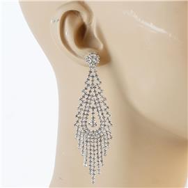 Rhinestones Casting Long Earring