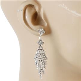 Rhinestones Square Fringed Earring