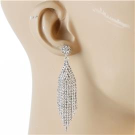 Rhinestones Tear Fringed Earring