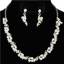 Pearl Metal Necklace Set