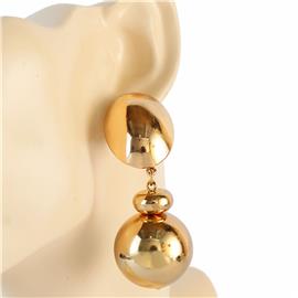 Metal Oval Dangling Clip-On Earring