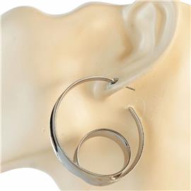 Metal Swirl Hoop Earring