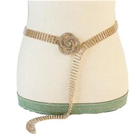 Rhinestones Knot Round Belt