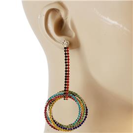 Rhinestones Multi-Round Earring