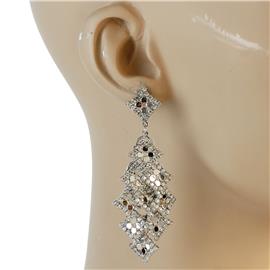 Rhinestones Square Dangling Earring