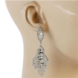 Rhinestones Leaves Dangling Earring