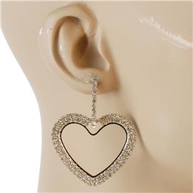 Metal Crystal Heart Earring