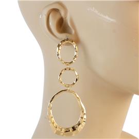 Metal Oval Long Earring