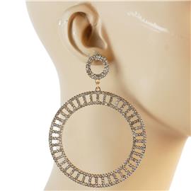 Rhinestones Round Earring