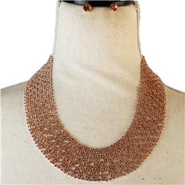 Rhinestones Castinged Necklace Set