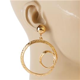 Metal Swirl Round Earring