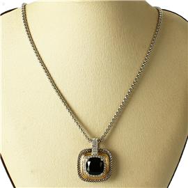 CZ Square Pendant Necklace