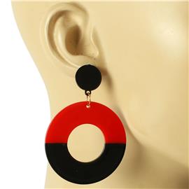 Acrylic Dangling Round Earring