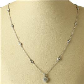 CZ Heart Pendant Necklace