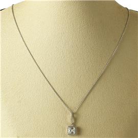 CZ Square Pendant Necklace