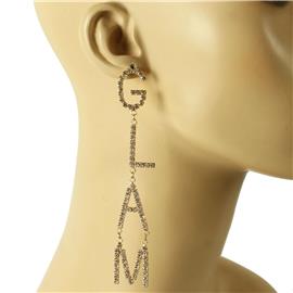 Rhinestones Glam Long Earring