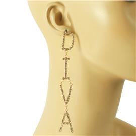 Rhinestones Diva Long Earring