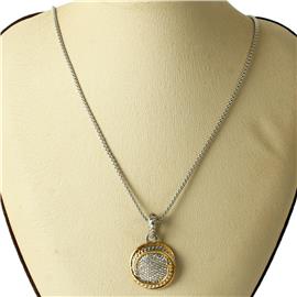 CZ Pendant Round Necklace