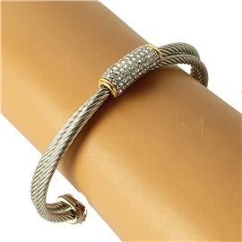 Rhodium CZ Cable Bangle