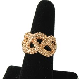 Crystal Link Shape Stretch Ring