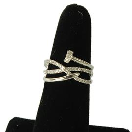 ""9" CZ Steel Nail Ring "